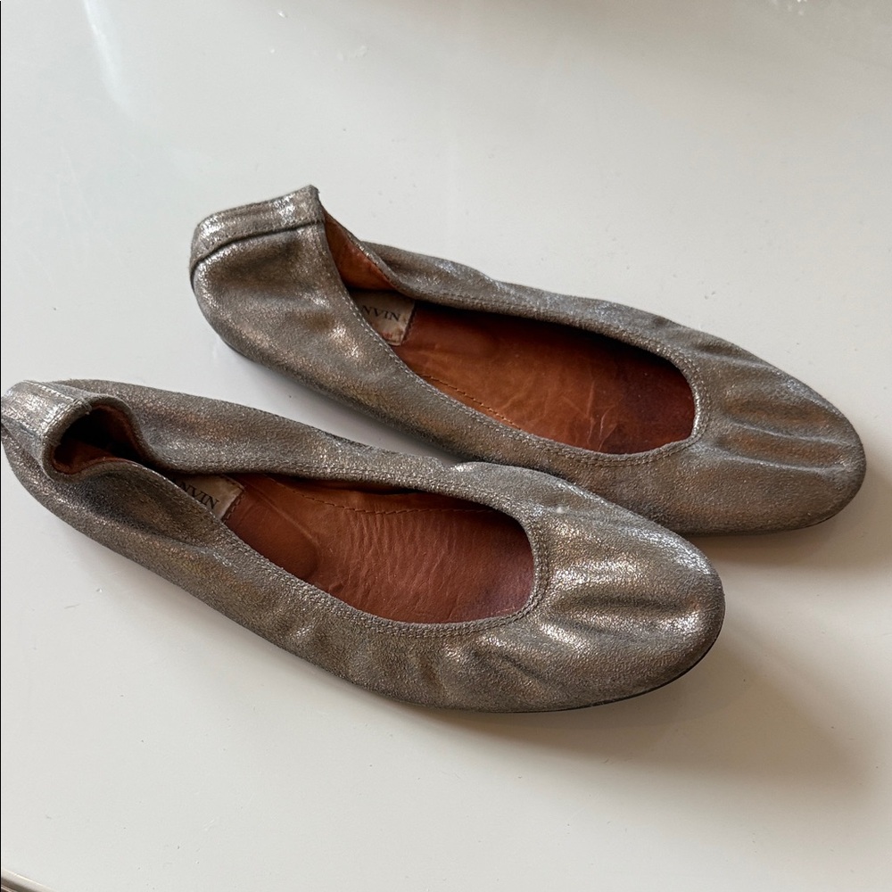 Lanvin Shimmering Gold Flats